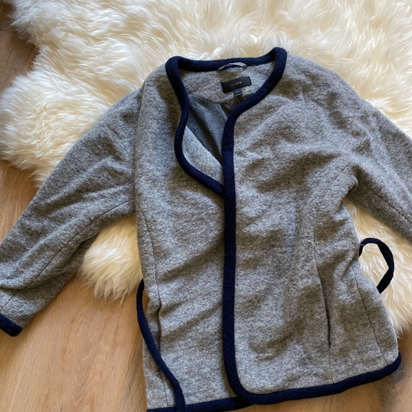 Jcrew wrap jacket in boiled wool